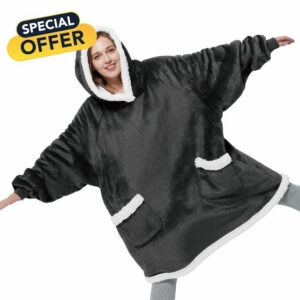 Bedsure Wearable Blanket Hoodie Women - Sherpa Fleece Hoodie Blanket for Adults Men
