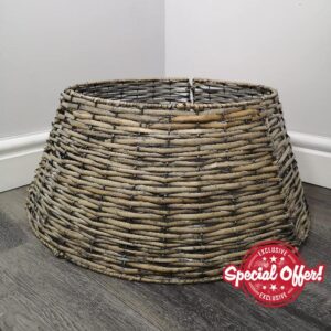 Samuel ALEXANDER 48/70cm KD Willow Christmas Tree Skirt Wicker Rattan- Large Natural