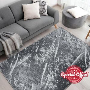 Vamcheer Machine Washable Rugs for Living Room - Modern Soft Faux Short Pile Area Rugs for Bedroom Dining Room Abstract Carpet for Office Kitchen Non Slip Non Shedding