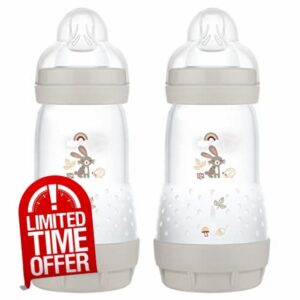 MAM Easy Start Self Sterilising Anti-Colic Baby Bottle Pack of 2 (2 x 260 ml)