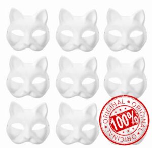 Cat Mask | Therian Mask | Diy Paintable Blank Masks | Animal Half Facemasks Masquerade Cosplay Party