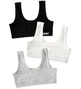 INNERSY Girls Sports Bra Cotton Crop Tops Non Padded Training Bras Kids to Teens 6-16 Years 3 Pack