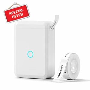 NIIMBOT Label Maker Machine D110 Sticker Printer Maker with 1 Roll White Starter Label Paper