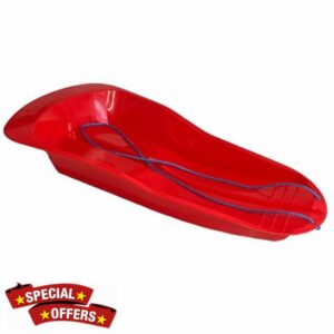 AB Tools 1 Red Plastic Heavy Duty Outdoor Snow Sledge Toboggan Sleigh Bobsleigh