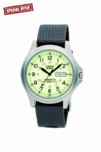 Lorus Lumibrite Analogue Watch with Grey Nylon Strap