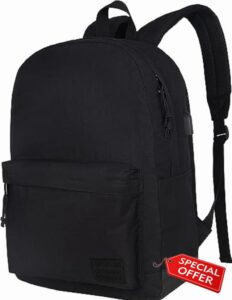 SUPACOOL Lightweight Casual Laptop Backpack with USB Charging Port For for Men and Women