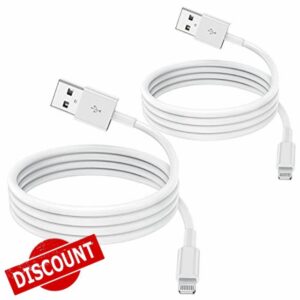2 Pack Apple MFi Certified iPhone Charger Cable 2m