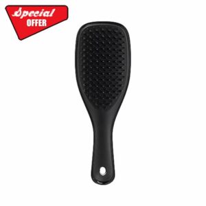 Tangle Teezer Mini The Ultimate Detangler Hairbrush |Gentle on Wet Hair | Two-Tiered Teeth & Comfortable Handle | Ideal for Kids And Travel | Reduces Knots & Breakage | Black