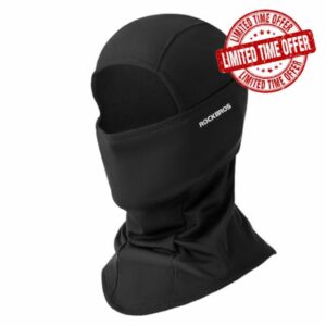 ROCKBROS Ski Mask Windproof Cycling Balaclava Thermal Neck Gaiter Full Face Mask Warm Polar Fleece Headwear Mulfifunctional Scarf Skiing Motorcycling Fishing Black