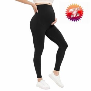 VALANDY Maternity Leggings Over Bump Buttery Soft Belly Support Stretchy Adjustable High Waisted Pregnancy Pants Yoga Pajama