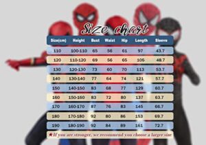 Mens Boys Superhero Blue Red Spider PS4 Costume Outfit for Masquerade Party Halloween Carnival