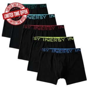 INNERSY Boys Underwear Cotton Boxers Shorts Multipack Underpants with Fly 6-18 Years Pants Pack of 5