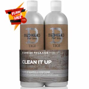 Bed Head for Men by TIGI | Clean Up Shampoo and Conditioner Set | Moisturising And Smoothing Daily Haircare For Healthy Hair and Scalp | Ideal For Normal Hair | 2x750ml