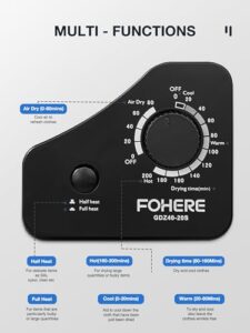 FOHERE 1200W Compact Vented Tumble Dryer with Exhaust Duct & Stainless Steel Tub