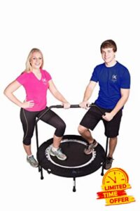 MaXimus PRO Folding Rebounder Fitness Trampoline | Voted #1 Indoor Mini Exercise Trampoline For Adults With Bar | Best Home Gym for Fitness & Lose Weight | FREE Storage Bag
