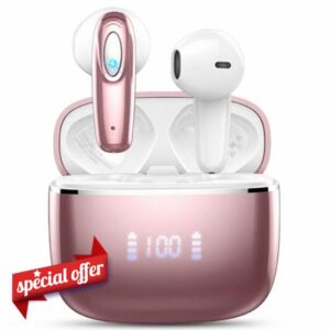 ROMOKE Wireless Earbuds Wireless Headphones Bluetooth 5.3 with 14.2mm Drivers Stereo