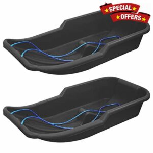 simpa Set of 2 Heavy Duty Cannon Winter Sports Plastic Snow Sledge Tobaggans - Choose from 4 Colours!