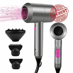 HappyGoo Professional Hair Dryer 2000W Powerful AC Motor Quick Drying Ionic Hairdryer with 2 Speed 3 Heat Setting