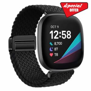 XMUXI Nylon Watch Band Compatible with Fitbit Versa 4/Versa 3 Straps/Sense 2 /Fitbit Sense Strap for Women Men