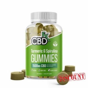 CBDfx 1500mg CBD High Strength Vegan Turmeric and Spirulina Gummies