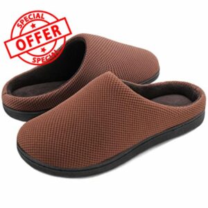 Wishcotton Men's Warm Slip On Slippers with Cozy Memory Foam