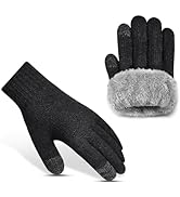Xnova Winter Thermal Gloves for Men and Women, Soft Warm Touch Screen Gloves Knit Ladies Gloves f...