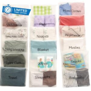22 x Maternity Hospital Bag Organiser Pouches | Hospital Bag Maternity Essentials for Newborn Baby Changing Bag or Baby Hospital Bag Organiser Pouches | 38 x 28cm Hospital Organiser Pouches Labelled
