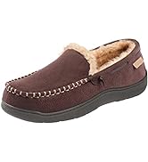 Zigzagger Men's Microsuede Moccasin Slippers Memory Foam House Shoes