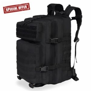 Lawaia Military Backpack 45L Tactical Rucksack for Mens Ruck Sacks Adult Men Army Backpack Survival Bag Fishing Backpack Travel Suitable for Camping Hiking Outdoor Shoulder Daypack