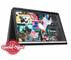 HP Spectre x360 2 in 1 Laptop PC 16-f2001sa | Intel Evo | Intel Core i7-13700H Processor | 16GB RAM | 1TB SSD | Intel Iris Xe | 16 inch 3K+ (3072 x 1920) 16:10 Touchscreen Display | Windows 11 | Black