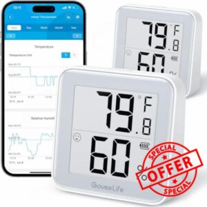 GoveeLife E-Ink Digital Bluetooth Indoor Thermometer Hygrometer