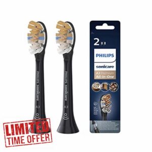 Philips Sonicare Original A3 Premium All-in-One Standard Sonic Toothbrush heads - 2 Pack in Black (Model HX9092/11)