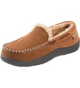 Zigzagger Men's Fuzzy Moccasin Slippers Indoor/Outdoor Fluffy House Shoes