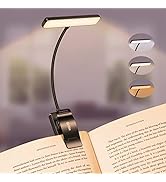 Neck Reading Light, Gritin Rechargeable Book Light for Reading in Bed at Night-Eye Caring 3 Color...