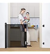 COMOMY 0-180cm Retractable Baby Gates for Dogs, Gates for Kids 83cm Tall, Auto-locking after 15s,...