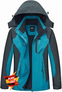 Diamond Candy Women's Waterproof Jacket Outdoor Hooded Raincoa