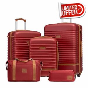 COOLIFE Suitcase Trolley Hard Shell Travel Bag Lightweight with TSA Lock