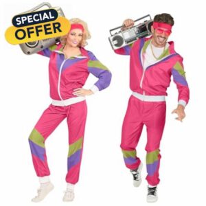 Aomig 80s Height of Fashion Shell Suit Costume