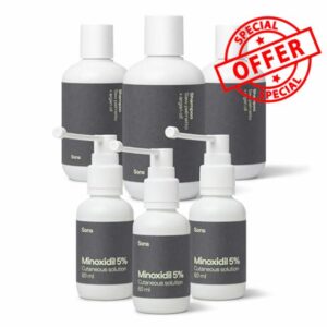 Sons Minoxidil 5% & Sons Hair Growth Shampoo - Cutaneous Solution & DHT Blocking Head Wash for Treatment of Men's Hair Loss & Thinning - Formula Boosts Thick & Strong Regrowth - 3 Month Supply