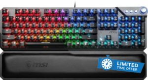 MSI VIGOR GK71 SONIC Mechnical Gaming Keyboard (UK-Layout) - Light & Fast Red MSI Sonic Switches