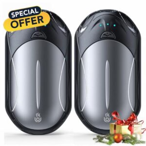 2-Pack Hand Warmer Rechargeable 6000mAh OUTJUT Portable Pocket Warmer 3 Heating Modes USB Electric Split Rechargeable Hand Warmer Suitable for Outdoor Sports