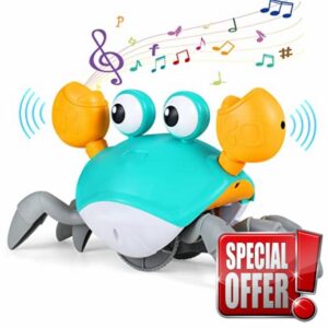Crawling Crab Toys with Music and Light Baby Toys Sensory Toys with Automatically Avoid Obstacles Baby Musical Toys for 3 Year Old Boy Girl