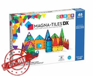 Magna-Tiles Clear Colors 48 Piece DX Set For Ages 3+