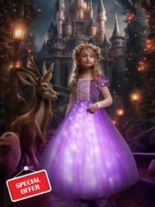 UPORPOR Light Up Princess Dress Up for Girls