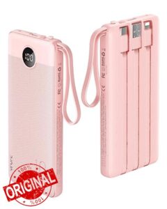 VRURC 10000mAh Power Bank With Built in Cables