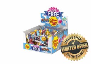 Chupa Chups Party Sweets - Sugar Free Assorted Box of Lollipops (50 Lollies In 3 Flavours)