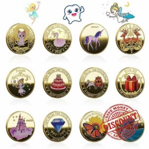 Palwin 12 Pcs Tooth Fairy Coin with Different Patterns