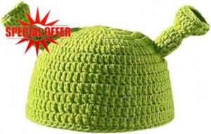 LEDABAO cosplay Shrek Hats with Ears Two Sensor Antennae Knitted Ha