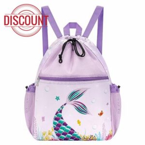 WAWSAM Kids Drawstring Backpack - Mesh Drawstring Bag Swim Bag for Girls Boys