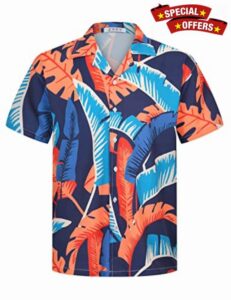 iCKER Hawaiian Shirt Beach Shirt Mens Short Sleeve Shirt Floral Classic Shirt Print Casual Regular Fi